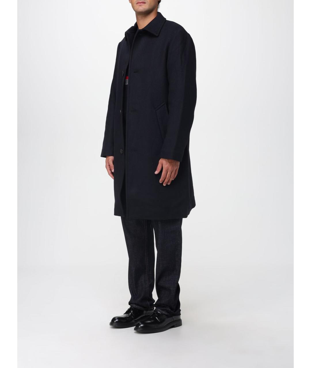 ARMANI EXCHANGE Синее шерстяное пальто, фото 3