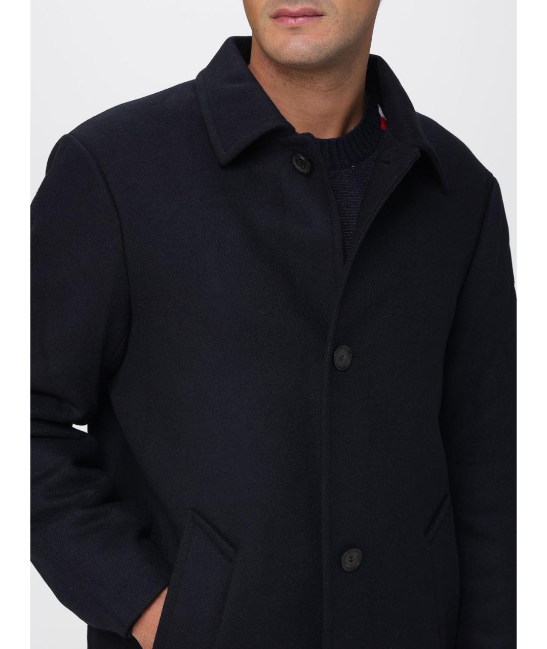 ARMANI EXCHANGE Синее шерстяное пальто, фото 4