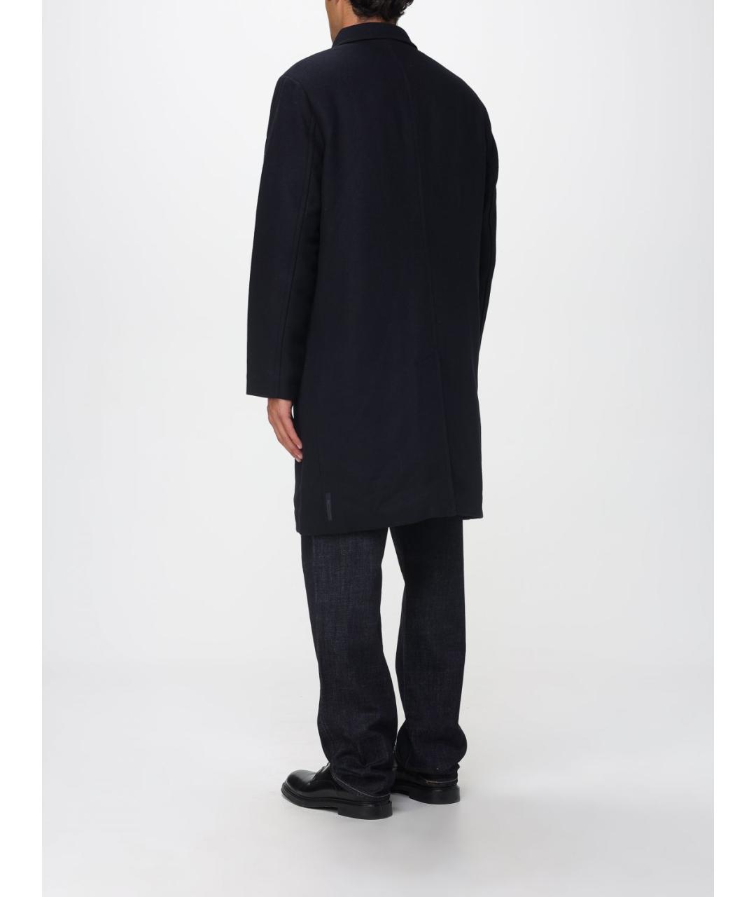 ARMANI EXCHANGE Синее шерстяное пальто, фото 2