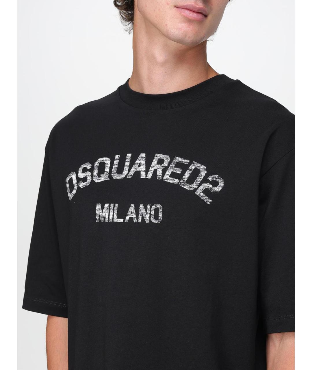 DSQUARED2 Черная хлопковая футболка, фото 3