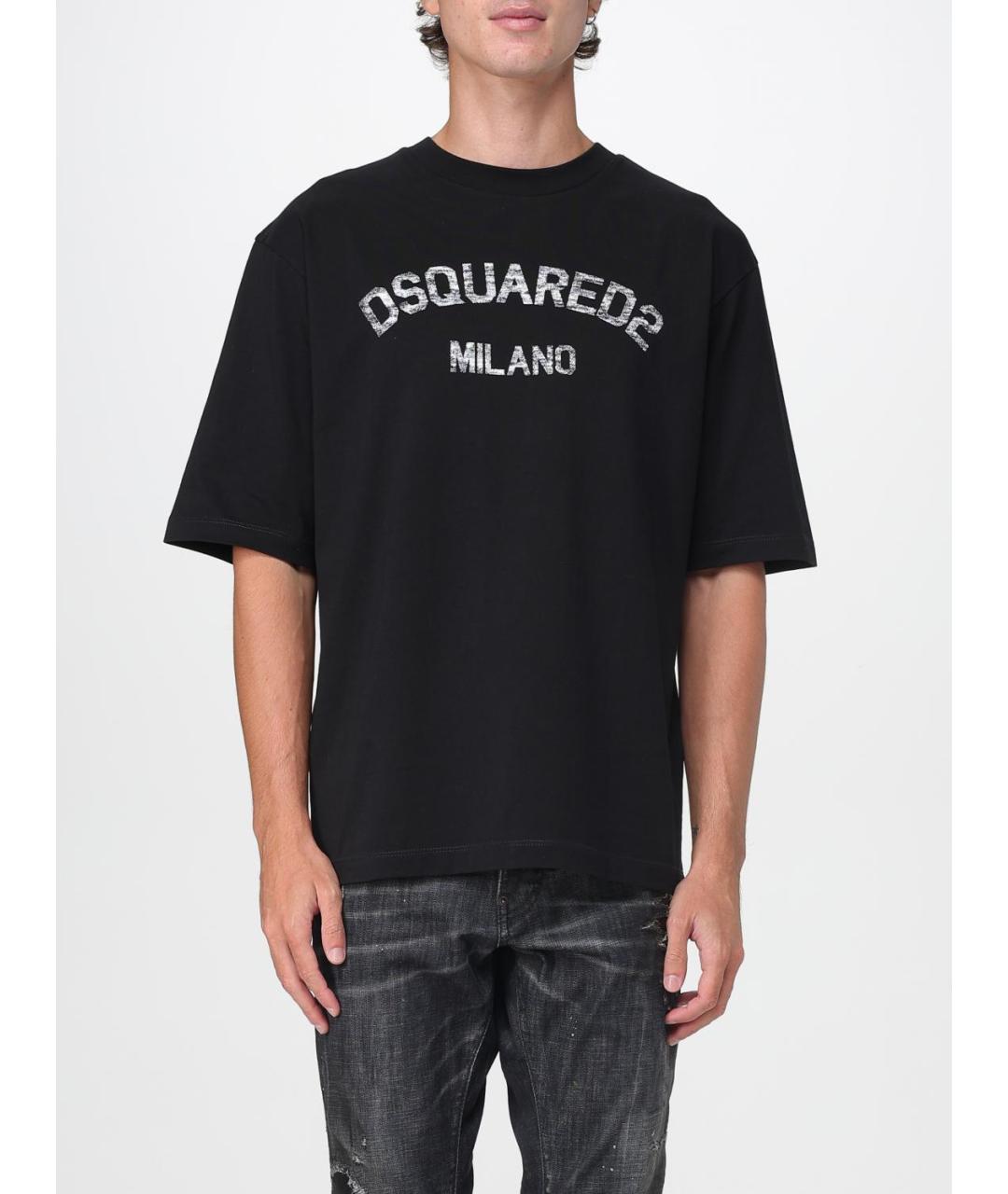 DSQUARED2 Черная хлопковая футболка, фото 4