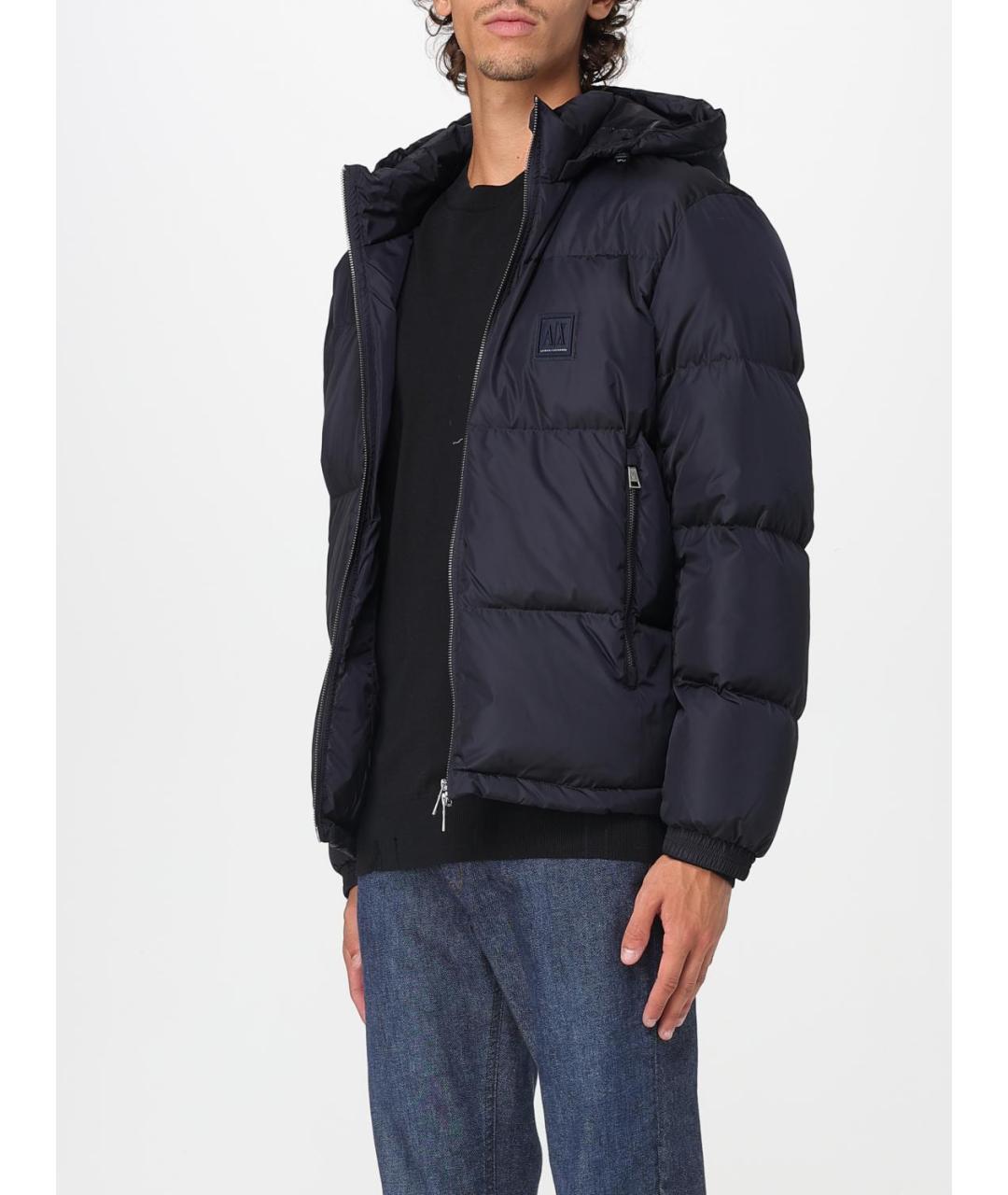 ARMANI EXCHANGE Синий полиамидовый пуховик, фото 3