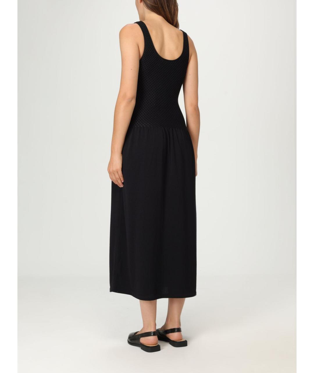 THEORY Черное хлопковое повседневное платье, фото 2