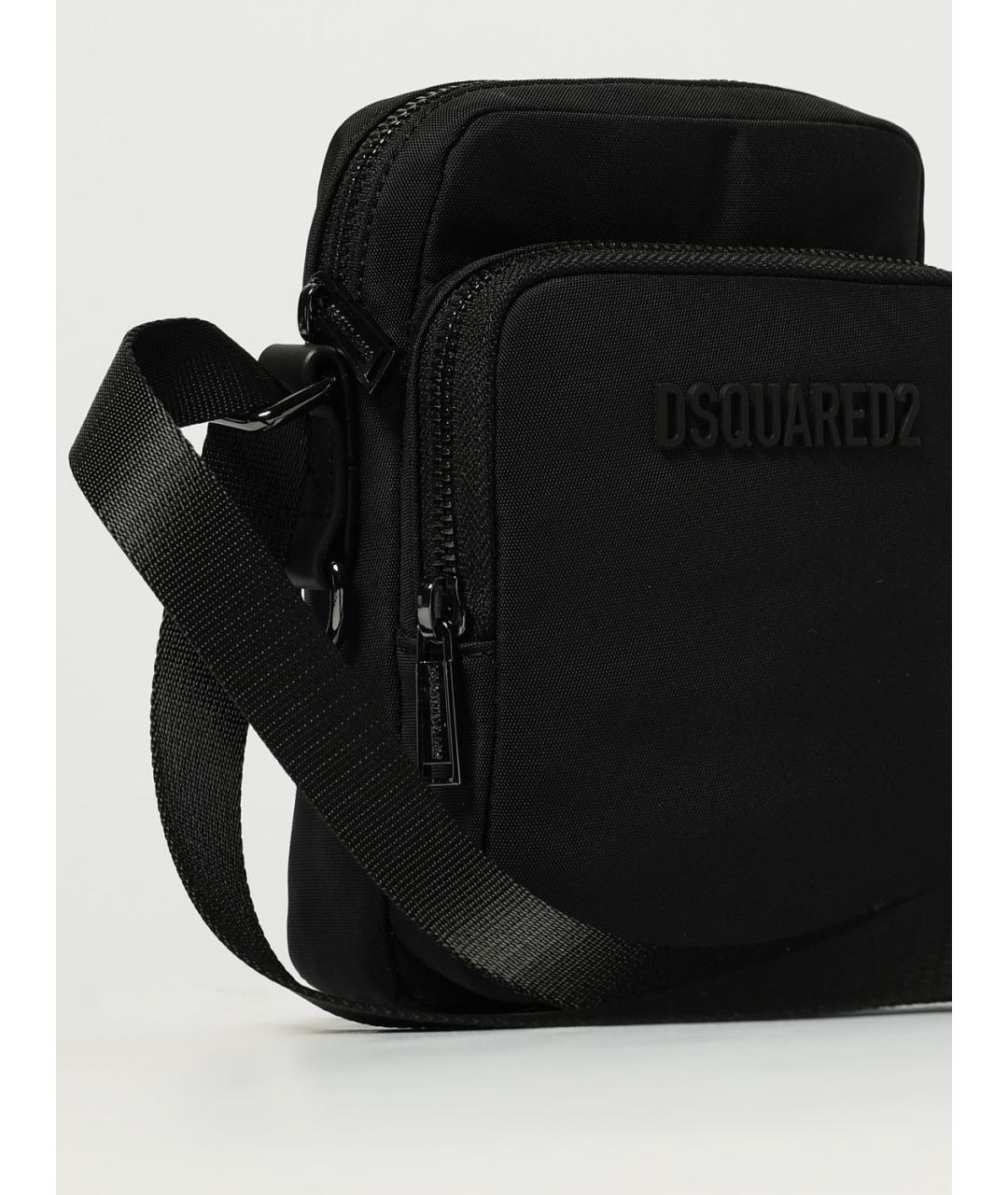 DSQUARED2 Черная синтетическая сумка на плечо, фото 3