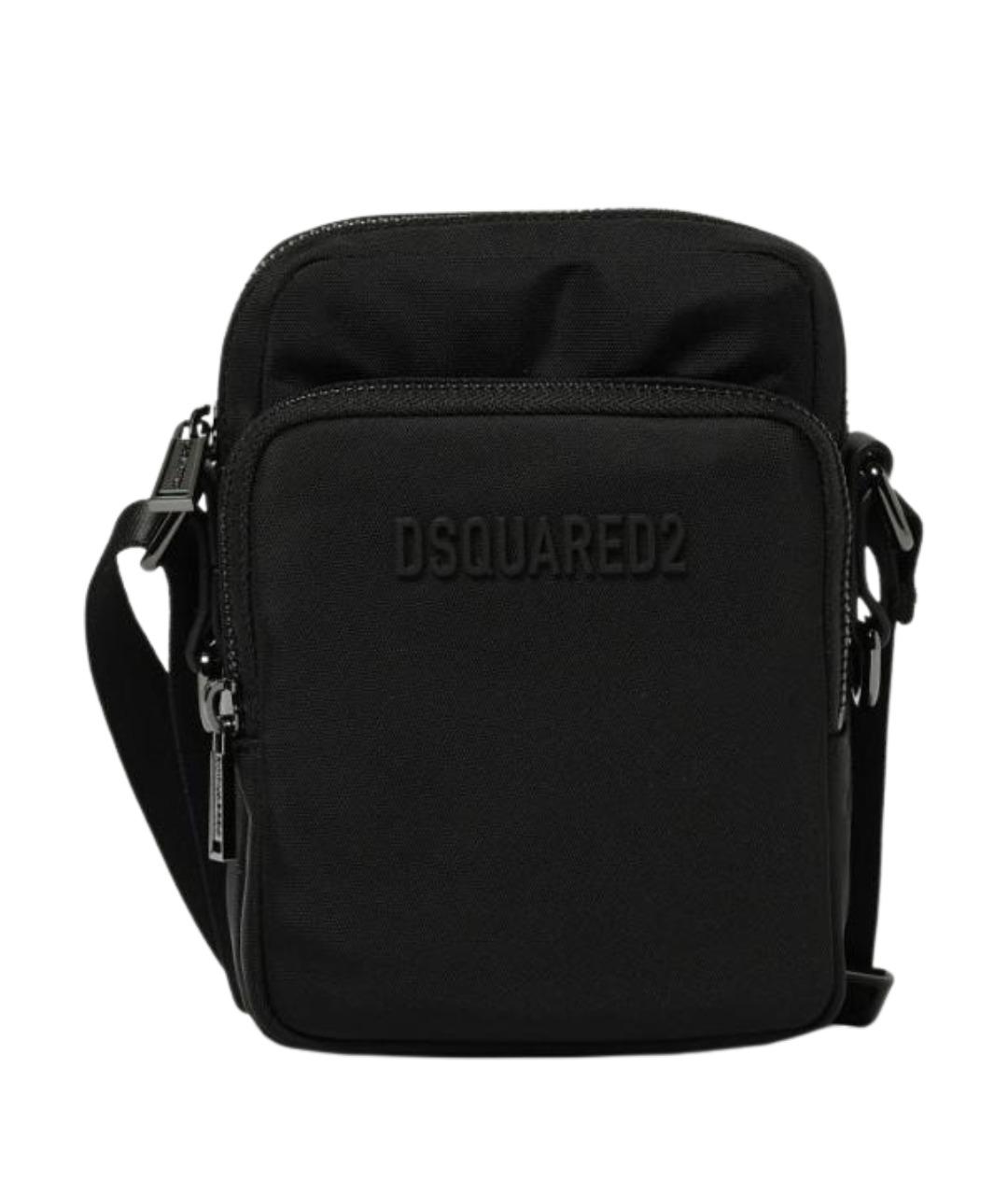 DSQUARED2 Черная синтетическая сумка на плечо, фото 1