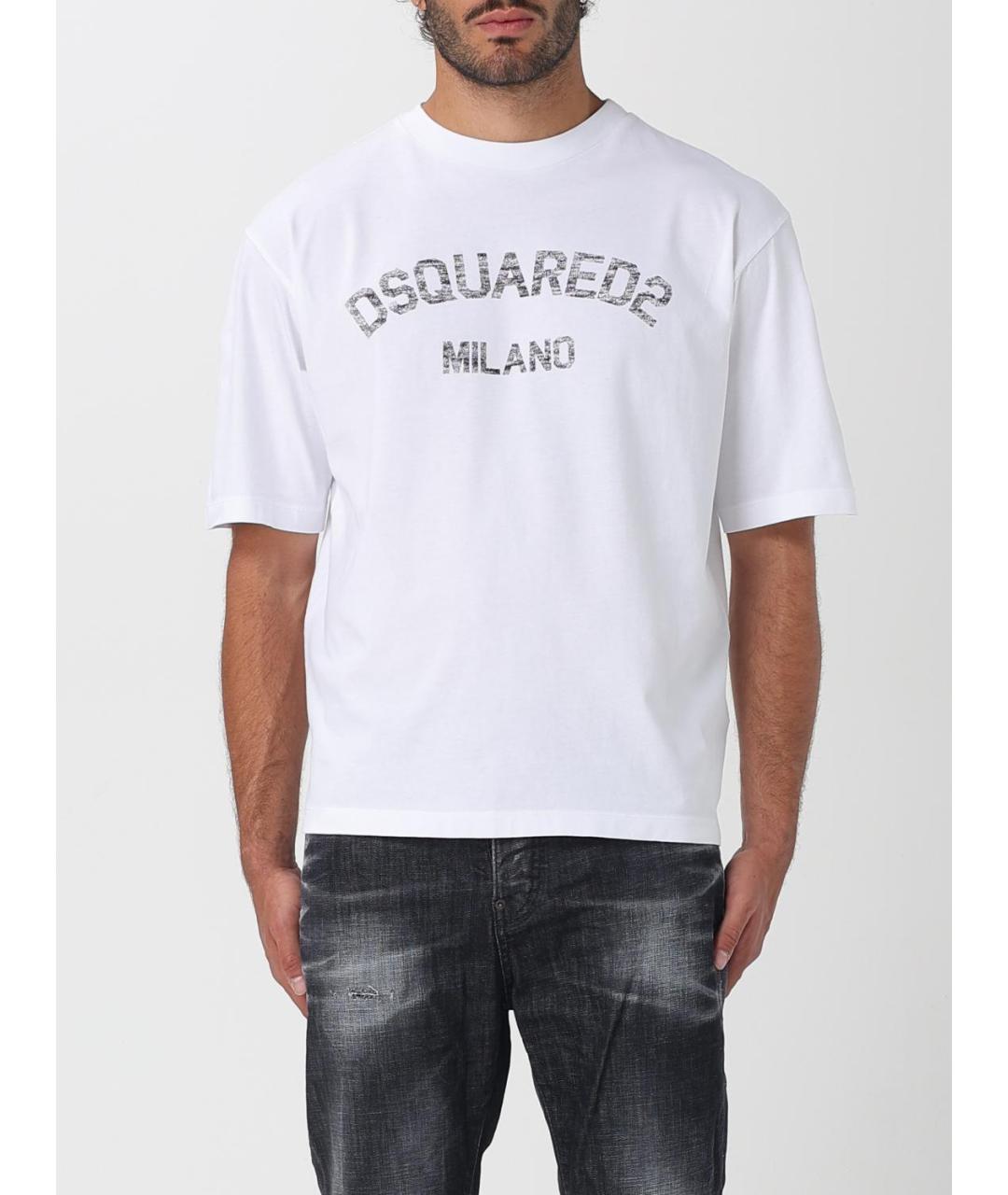 DSQUARED2 Белая хлопковая футболка, фото 2