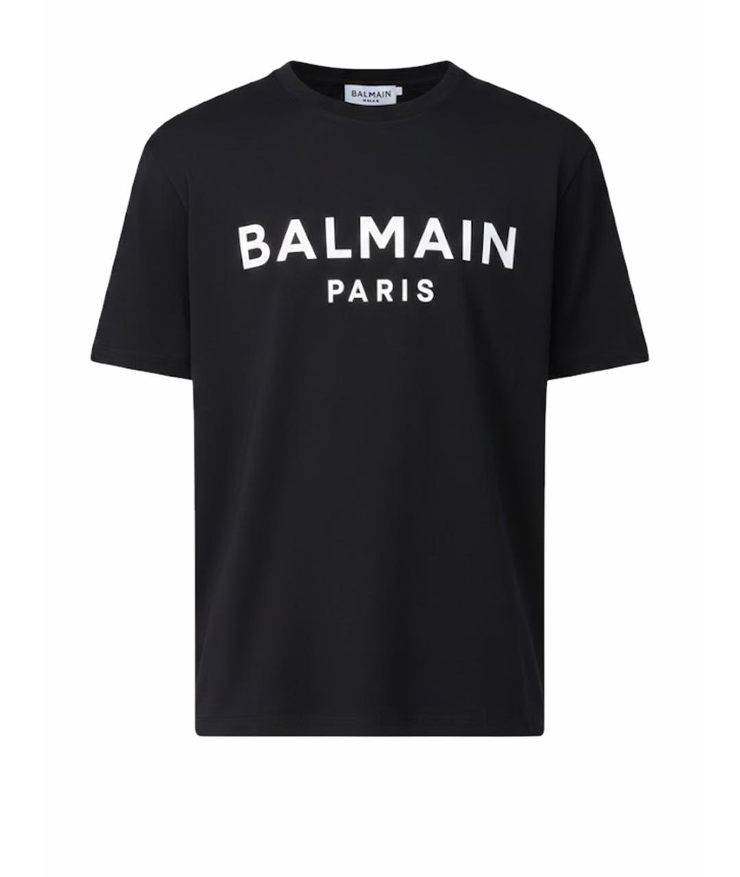 BALMAIN Черная хлопковая футболка, фото 1