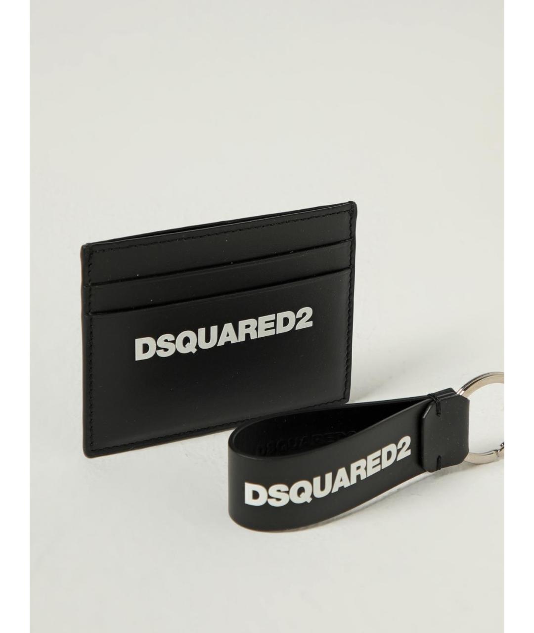 DSQUARED2 Черный кожаный кардхолдер, фото 4