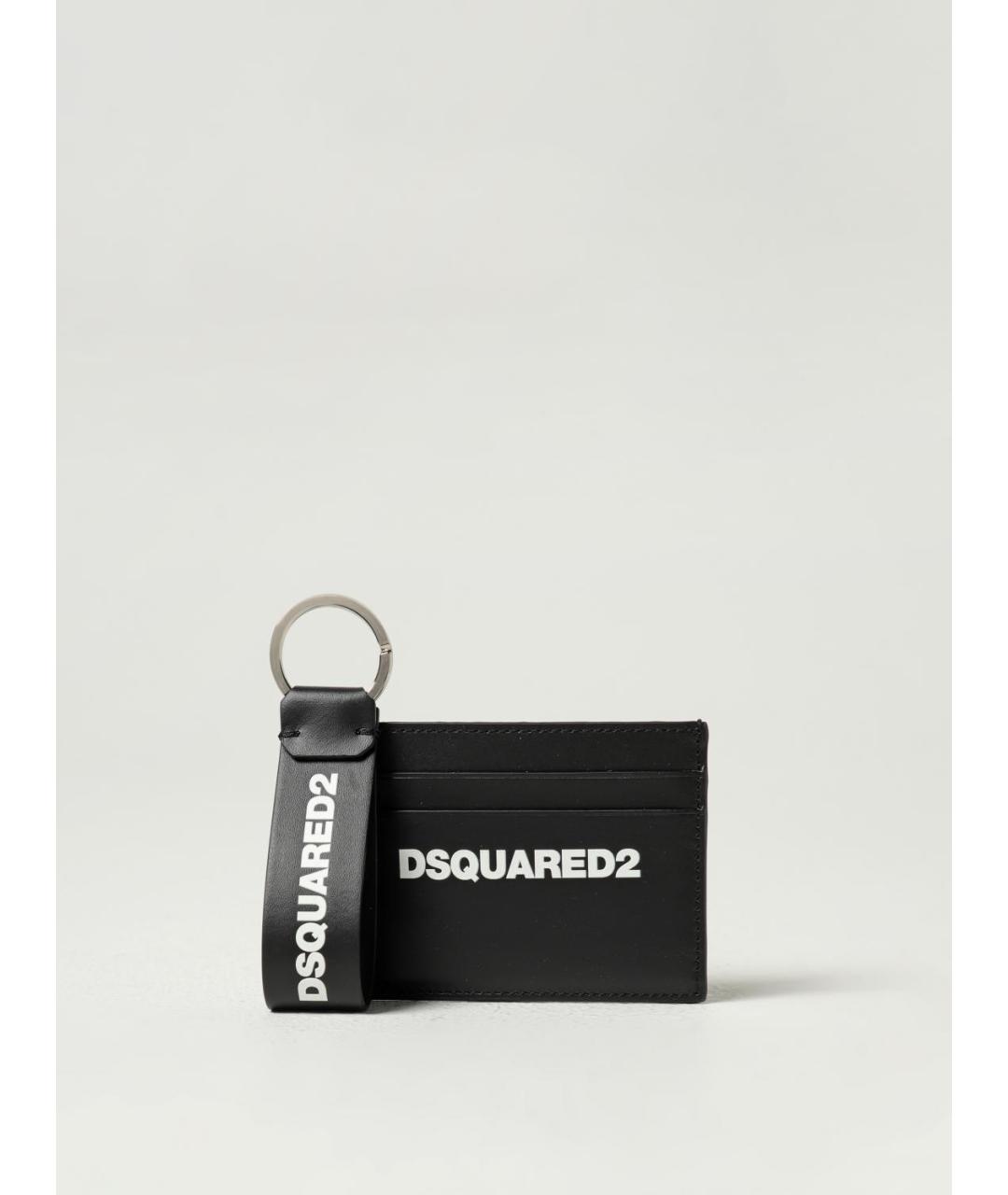 DSQUARED2 Черный кожаный кардхолдер, фото 5