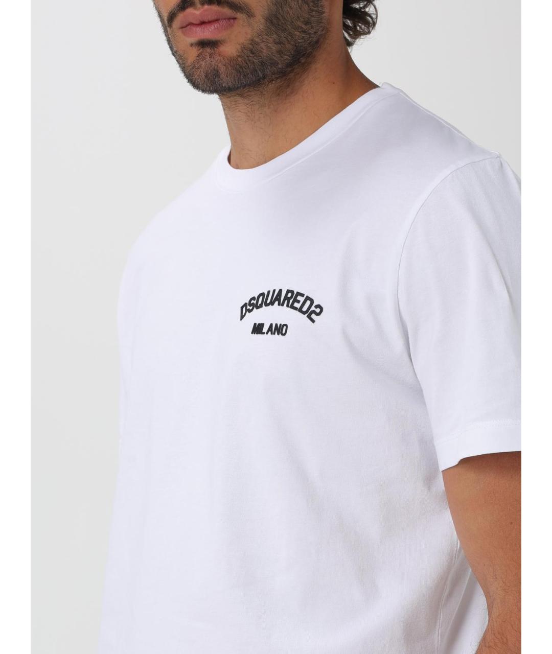 DSQUARED2 Белая хлопковая футболка, фото 4