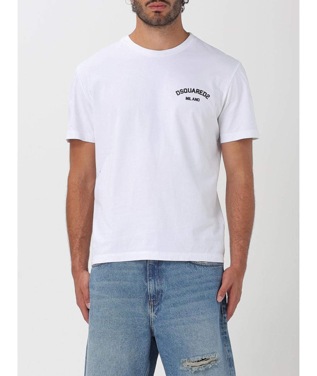 DSQUARED2 Белая хлопковая футболка, фото 2