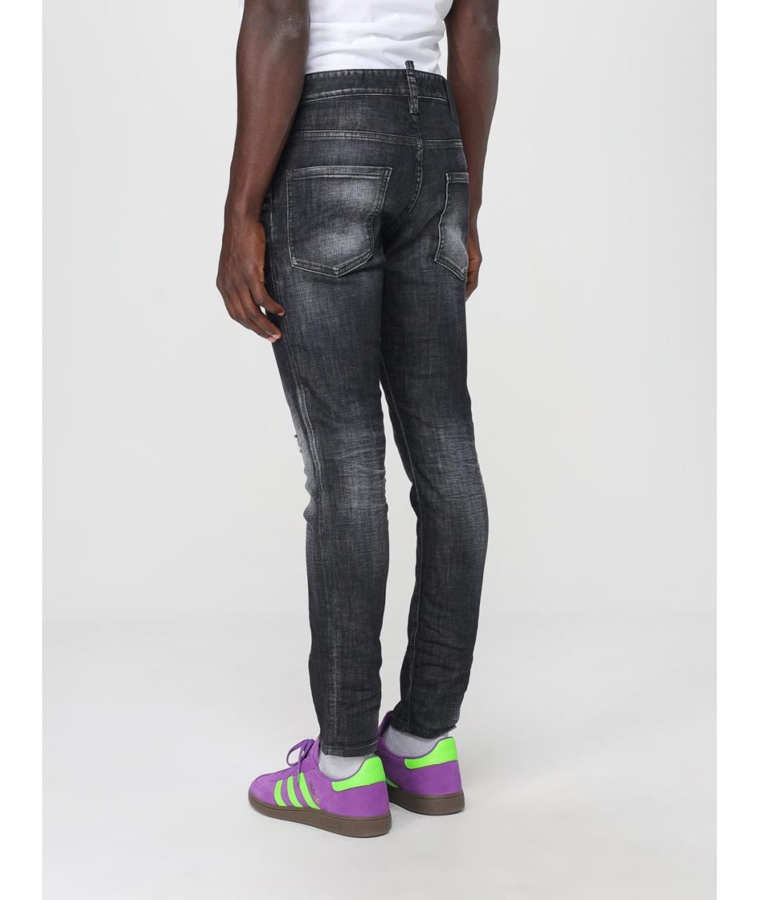 DSQUARED2 Черные хлопко-эластановые джинсы скинни, фото 3