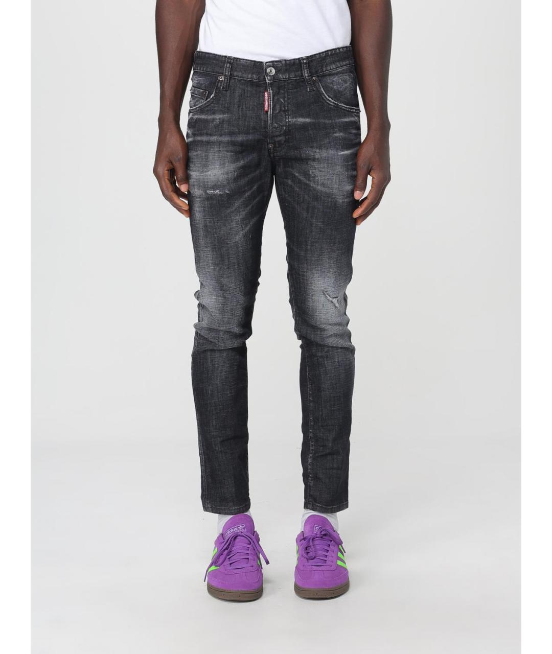 DSQUARED2 Черные хлопко-эластановые джинсы скинни, фото 2