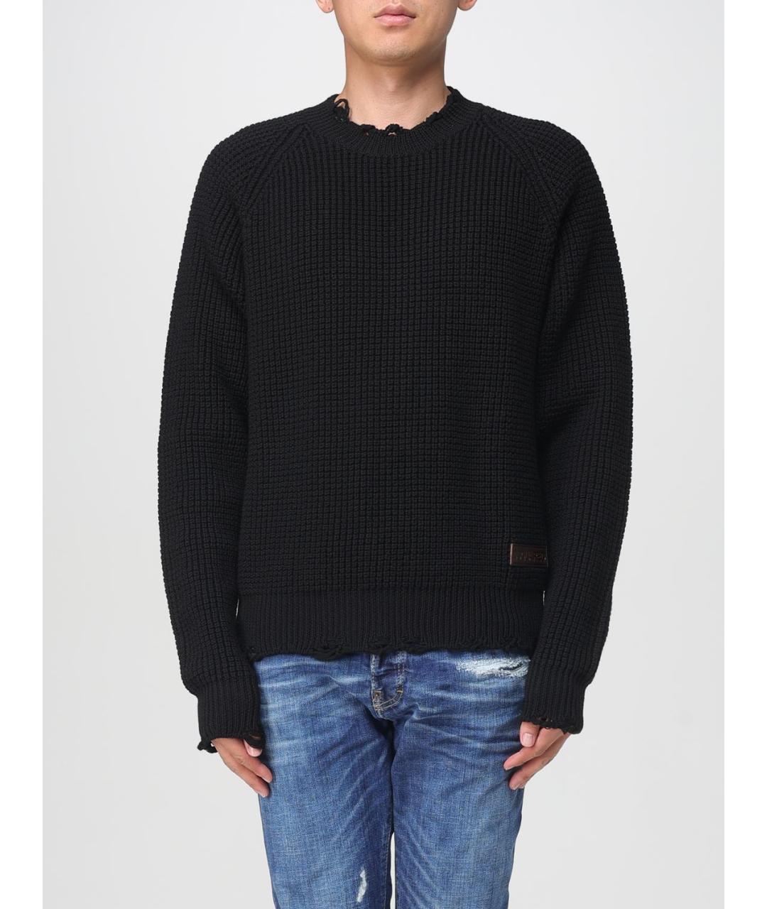 DSQUARED2 Черный шерстяной джемпер / свитер, фото 5