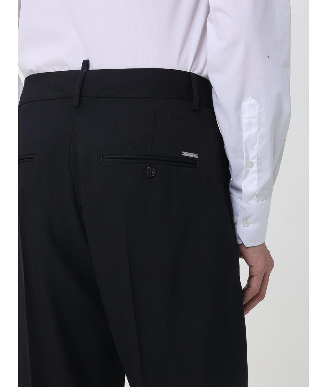 DSQUARED2 Черные шерстяные повседневные брюки, фото 3