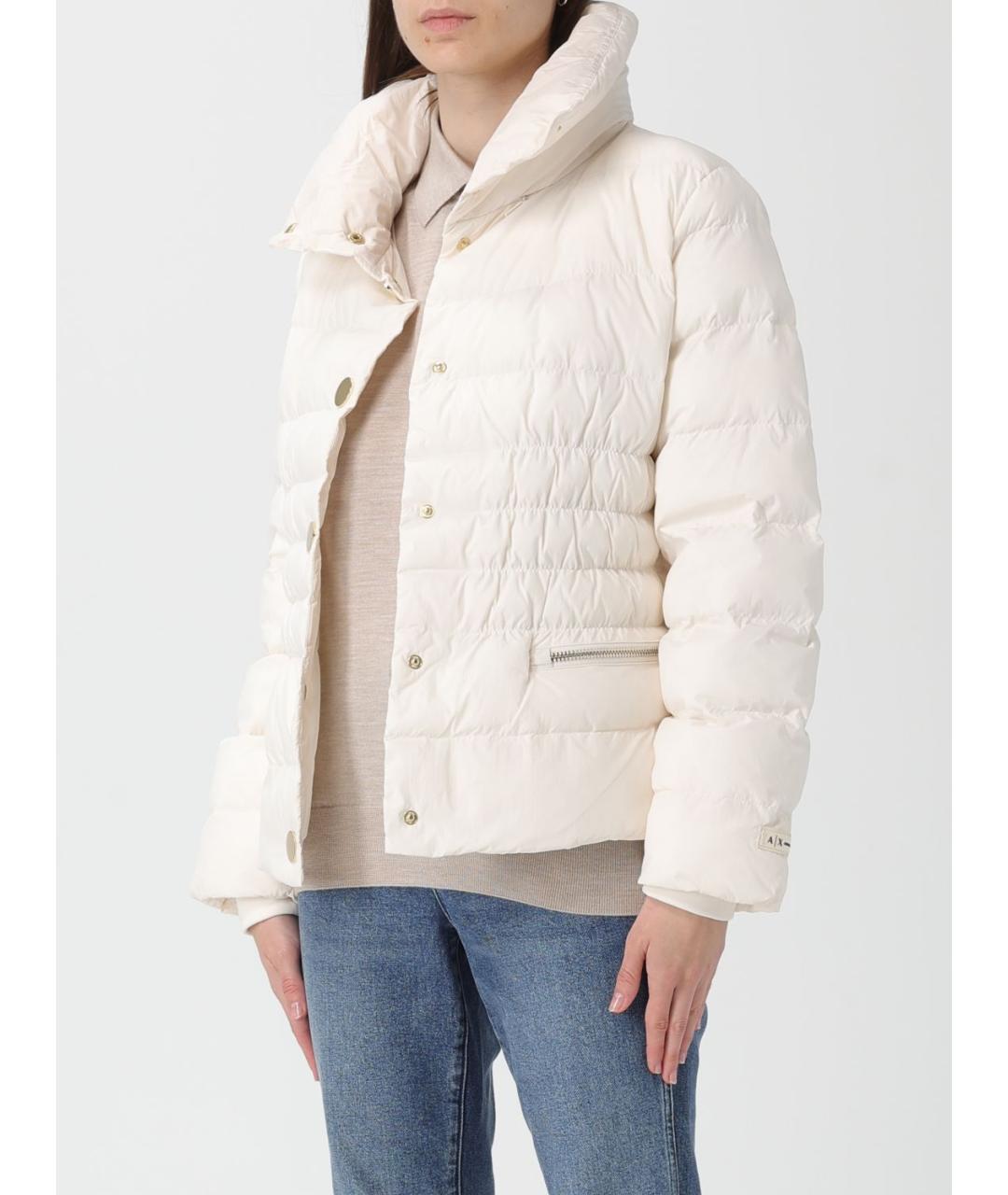 ARMANI EXCHANGE Бежевый полиамидовый пуховик, фото 4