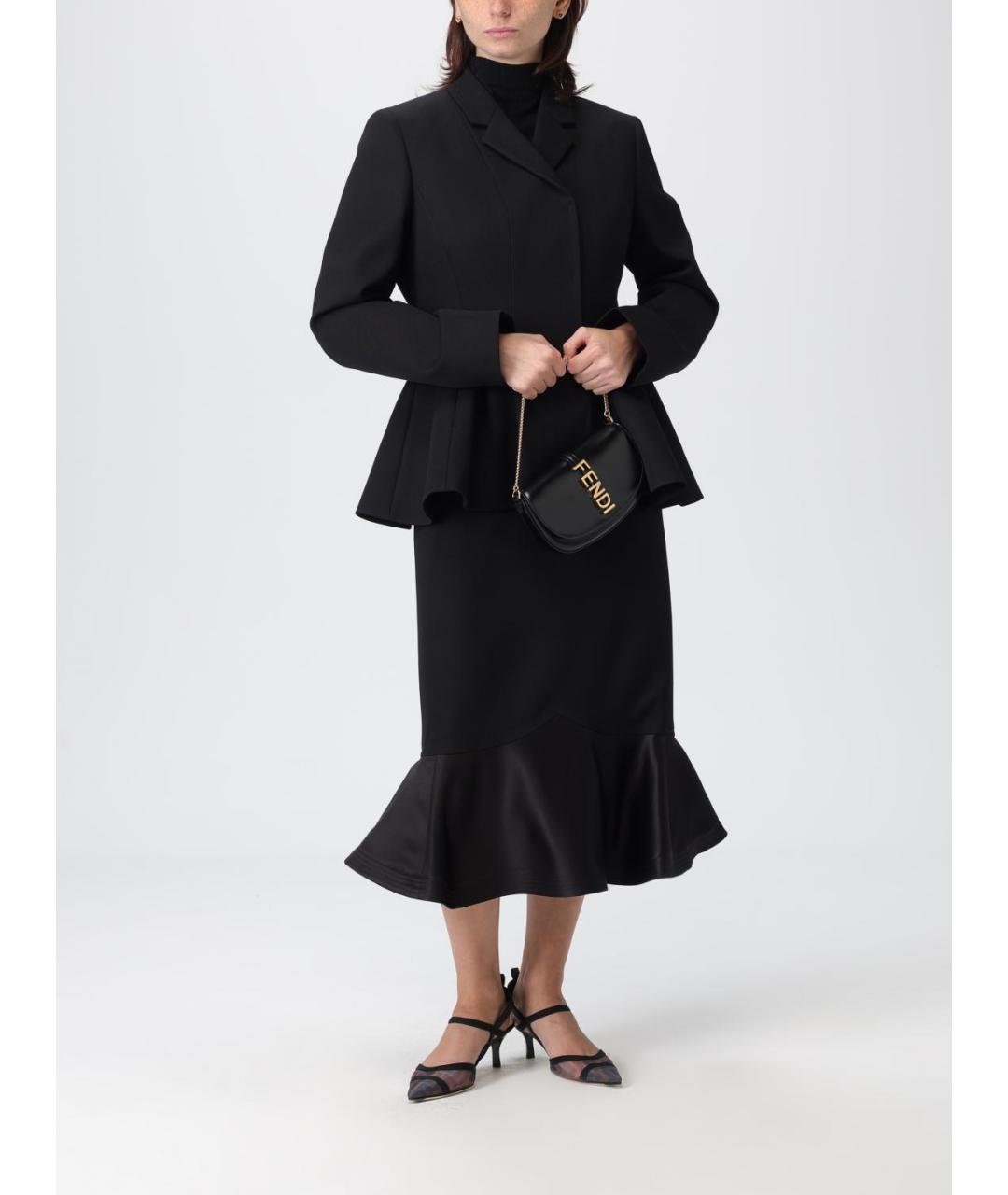 FENDI Черная полиэстеровая майка, фото 2