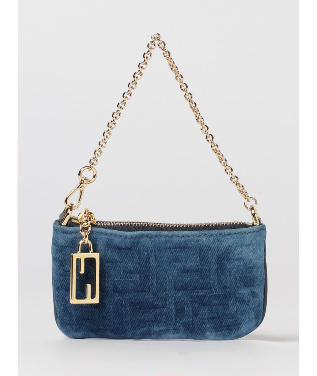 FENDI Синяя деним сумка через плечо, фото 4