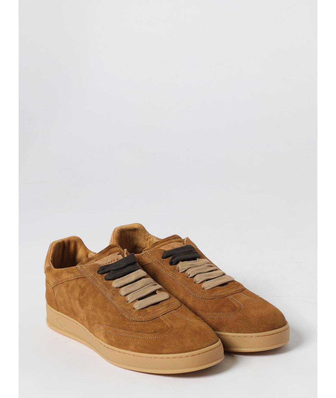 SOLDINI 80 Коричневые замшевые низкие кроссовки / кеды, фото 2