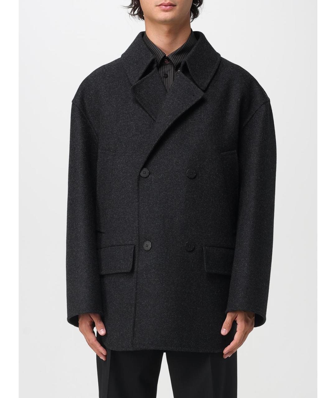 FENDI Серое шерстяное пальто, фото 6