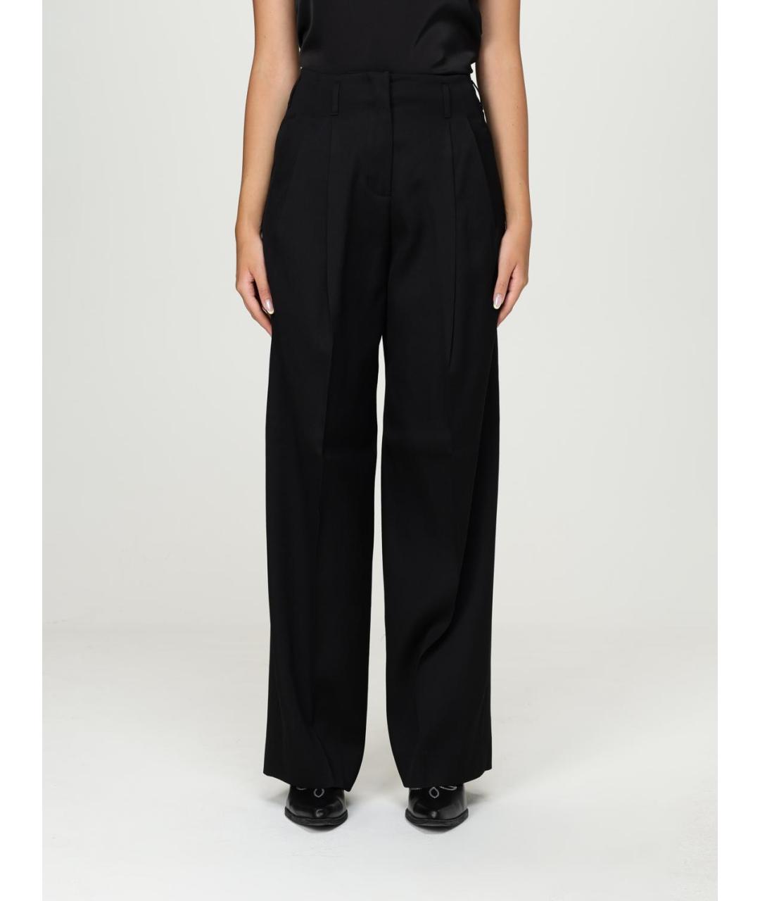 GOLDEN GOOSE DELUXE BRAND Черные шерстяные прямые брюки, фото 6