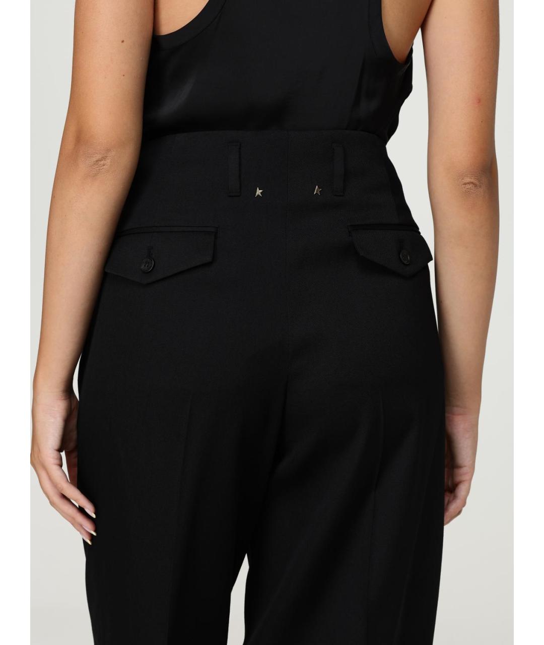 GOLDEN GOOSE DELUXE BRAND Черные шерстяные прямые брюки, фото 5