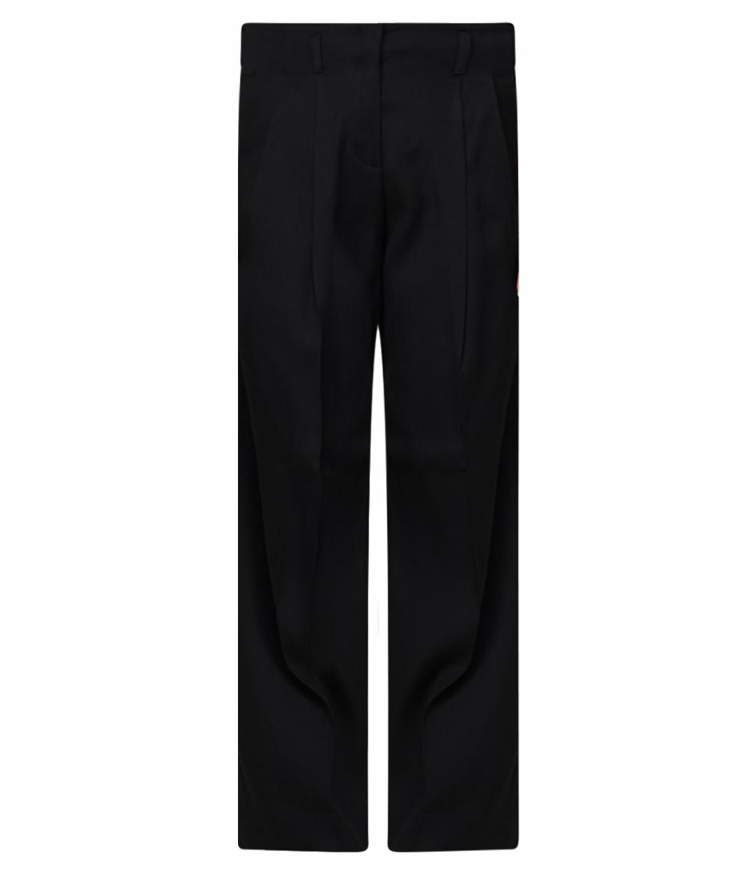 GOLDEN GOOSE DELUXE BRAND Черные шерстяные прямые брюки, фото 1