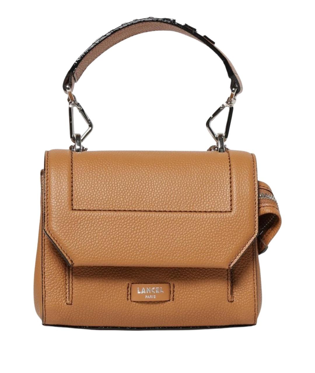 LANCEL Коричневая кожаная сумка через плечо, фото 1