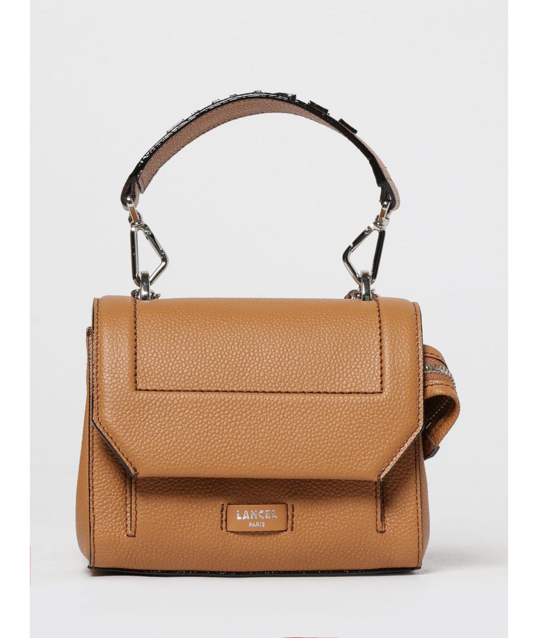 LANCEL Коричневая кожаная сумка через плечо, фото 4
