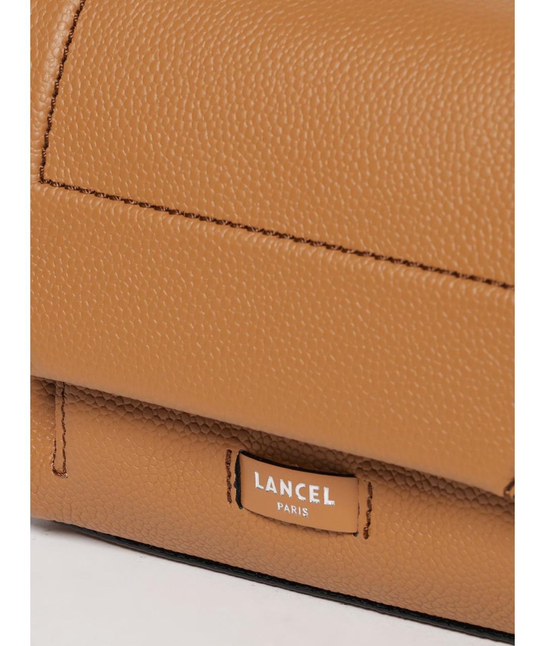 LANCEL Коричневая кожаная сумка через плечо, фото 3