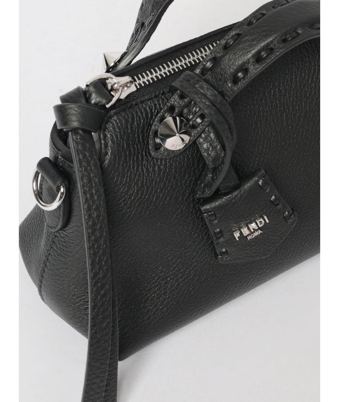 FENDI Черная кожаная сумка через плечо, фото 4