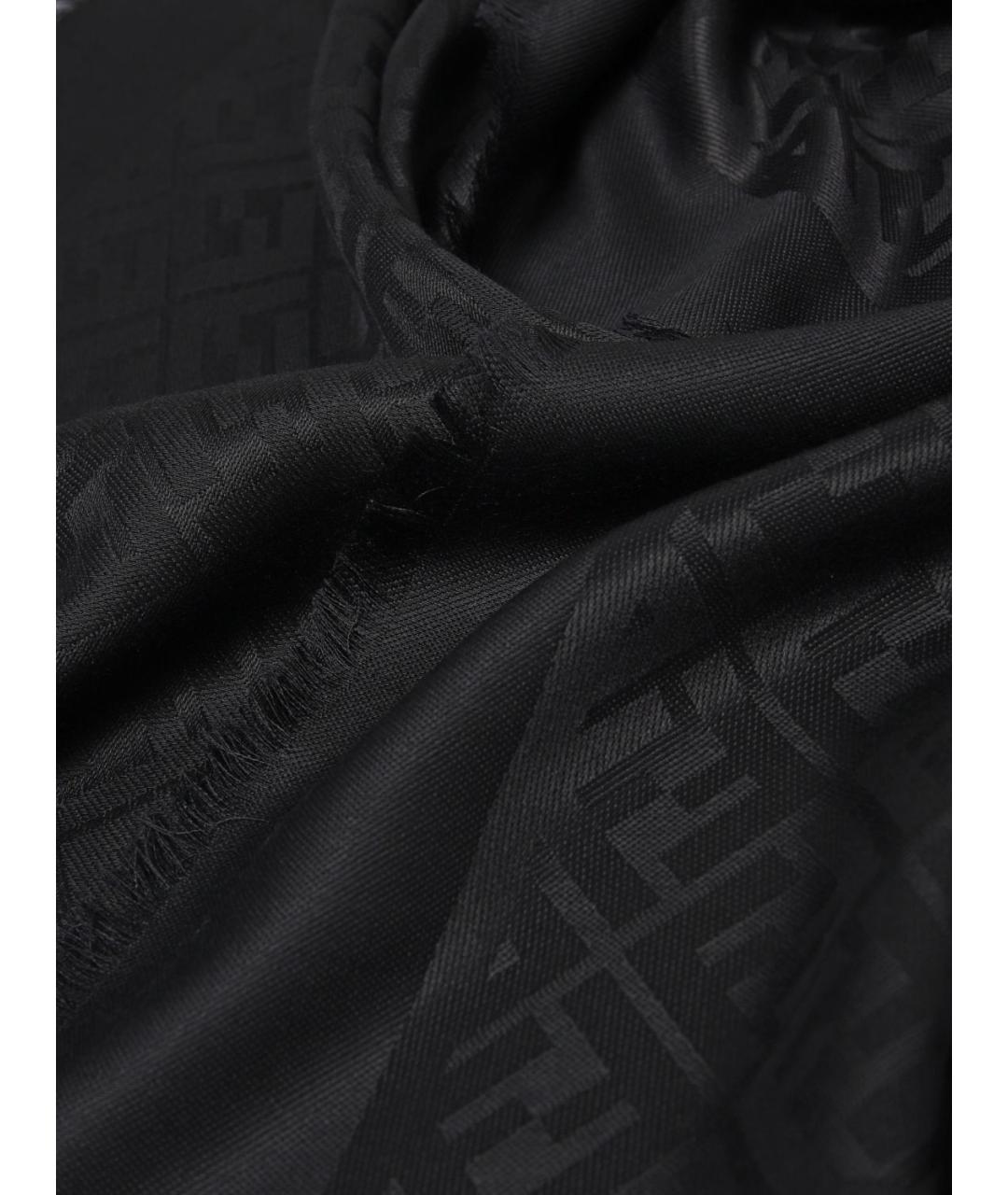FENDI Черный шелковый шарф, фото 3