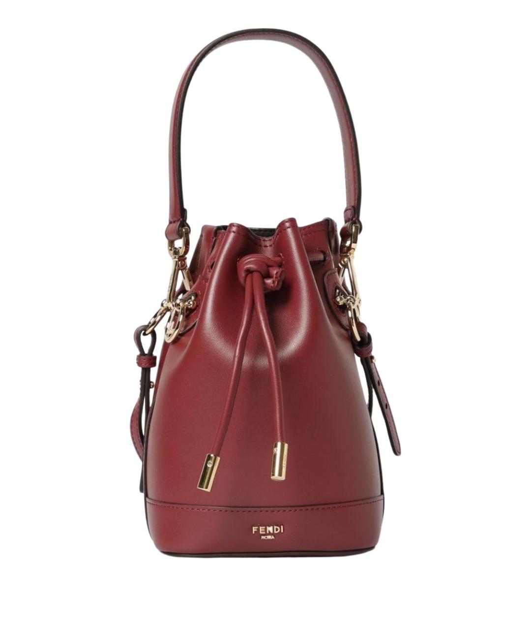 FENDI Бордовая кожаная сумка через плечо, фото 1