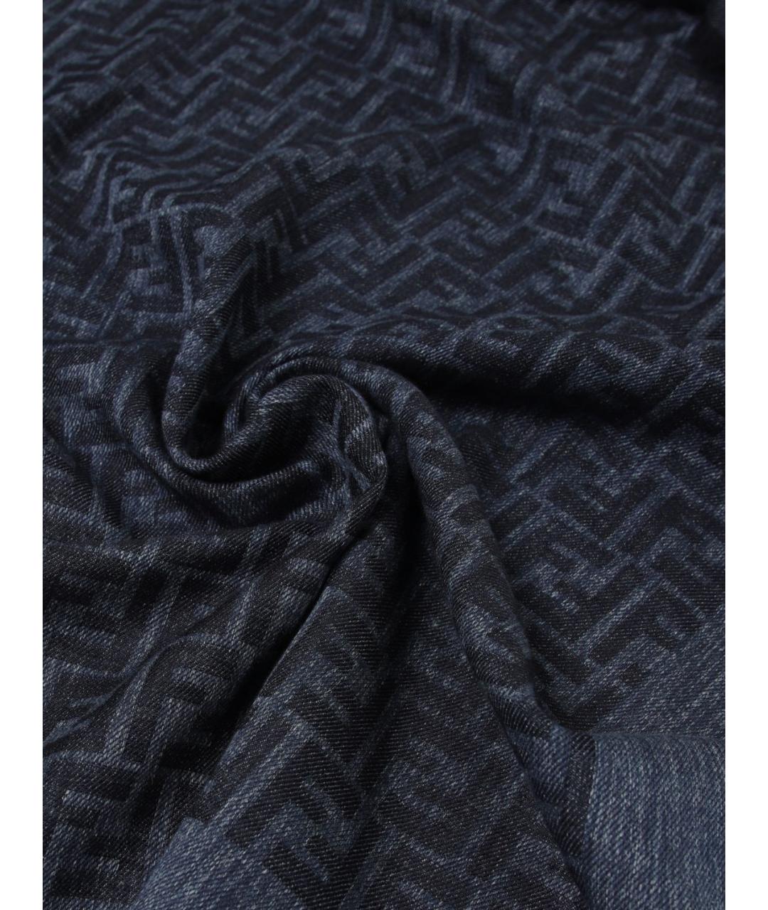 FENDI Синий хлопковый шарф, фото 3