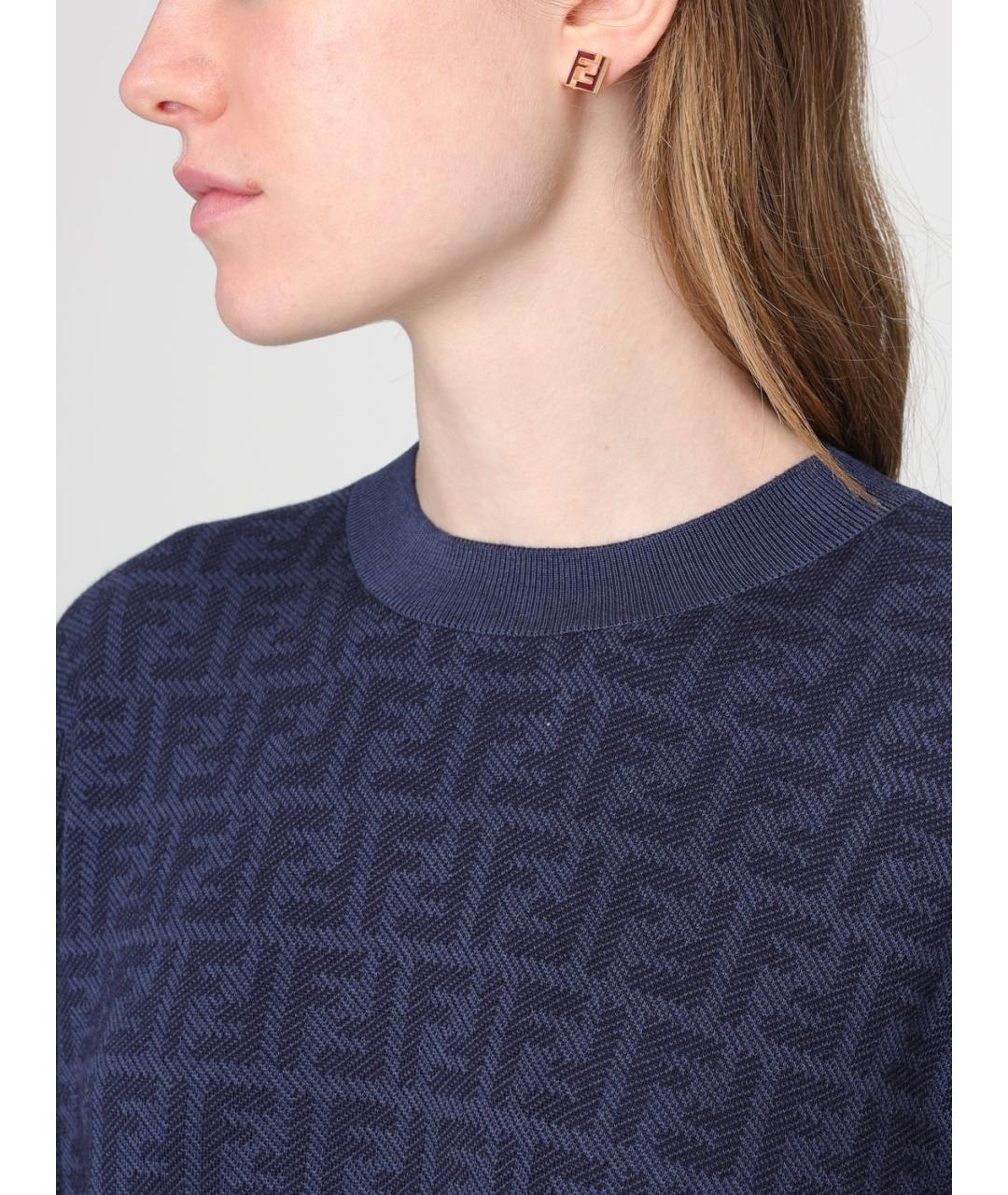 FENDI Золотые металлические серьги, фото 2