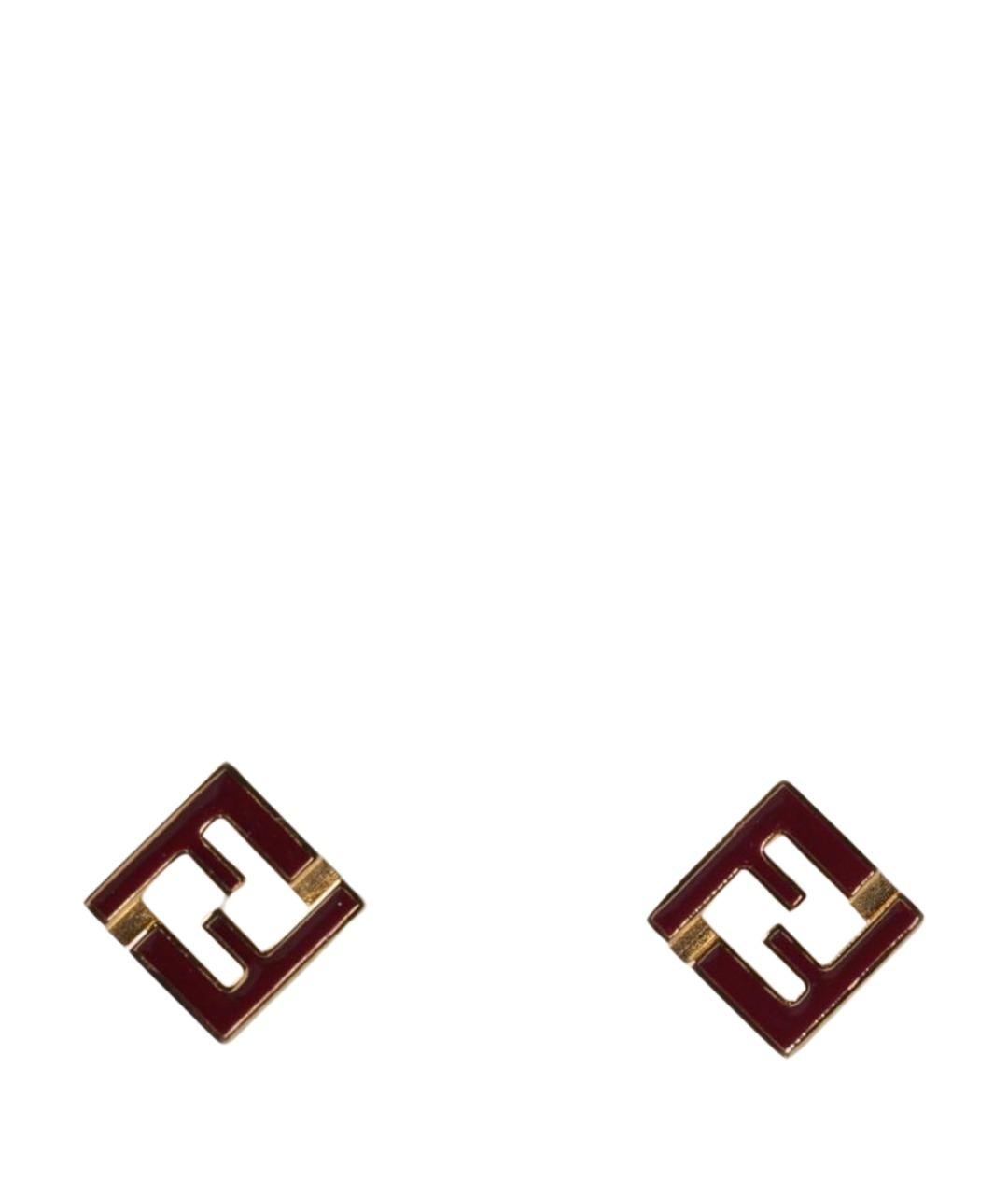 FENDI Золотые металлические серьги, фото 1
