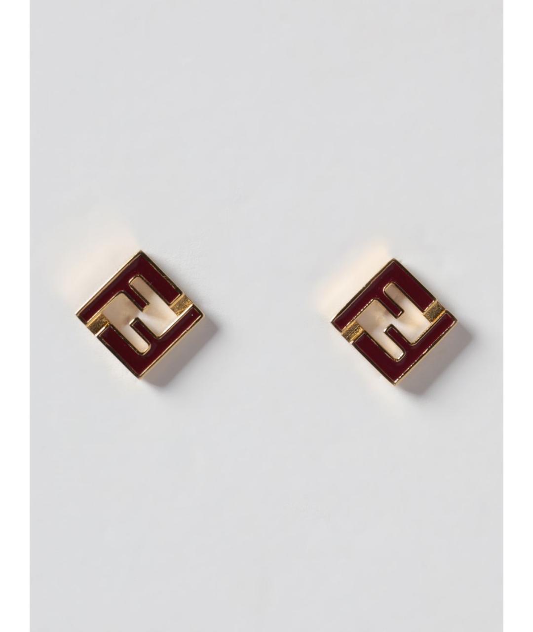 FENDI Золотые металлические серьги, фото 4