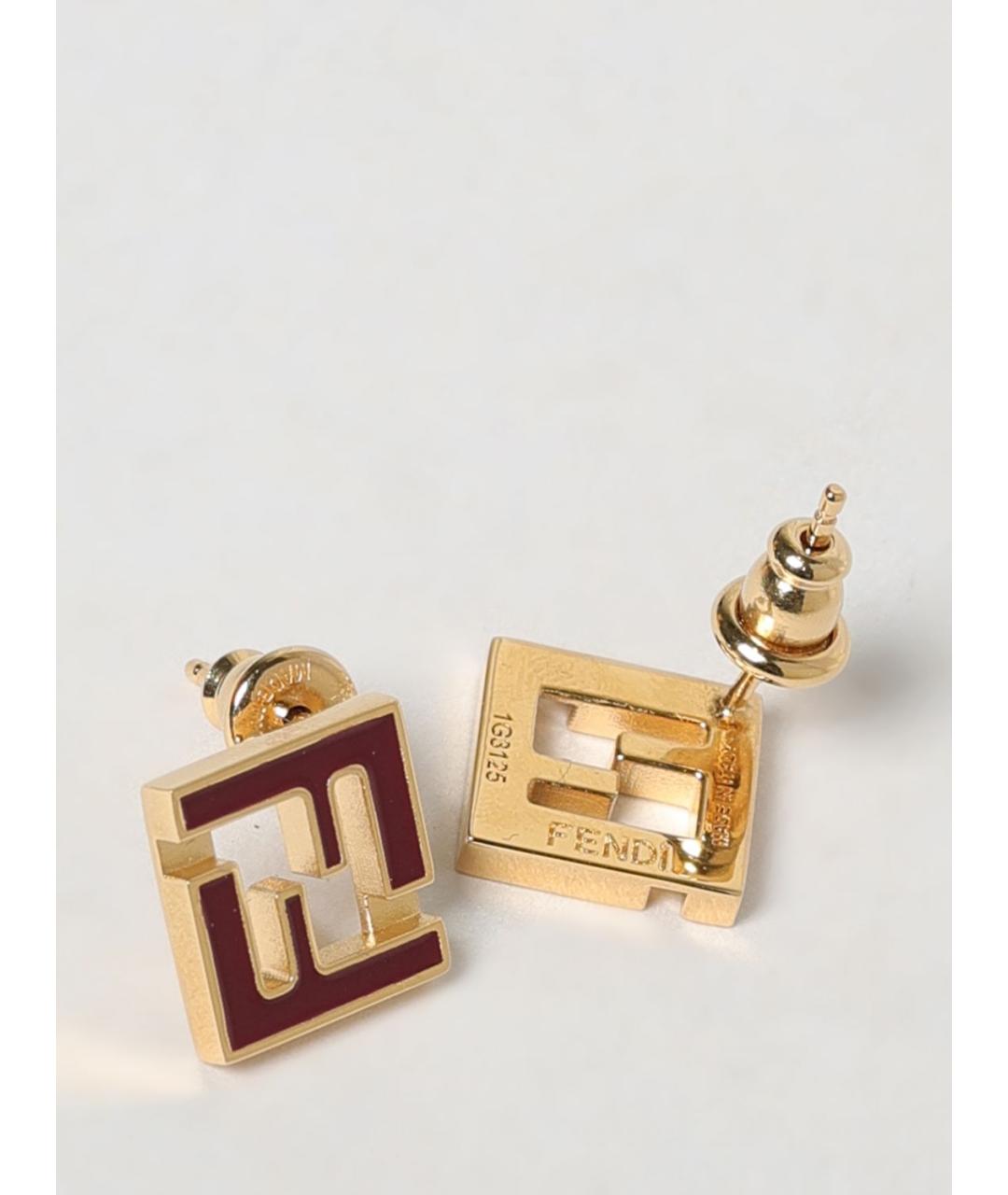 FENDI Золотые металлические серьги, фото 3