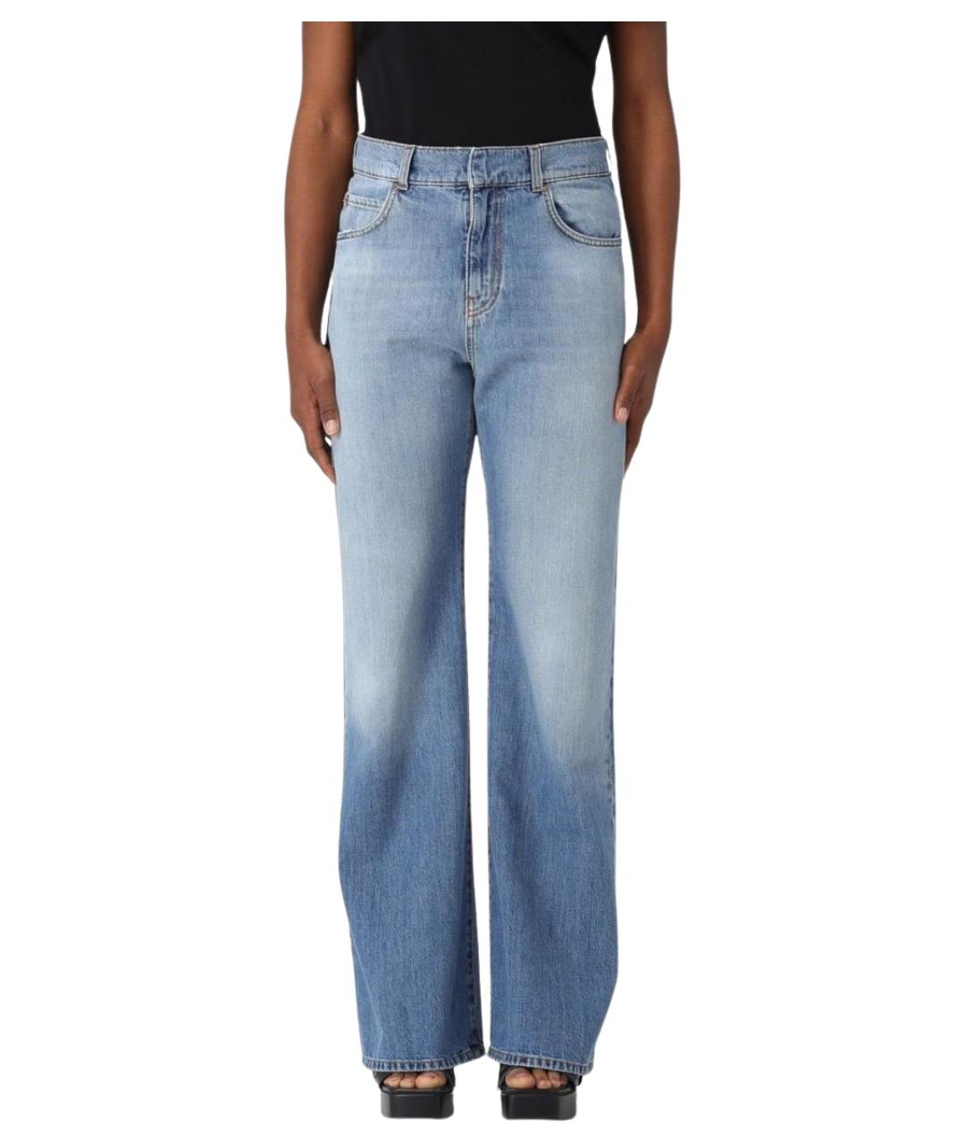 PINKO Синие хлопковые прямые джинсы, фото 1