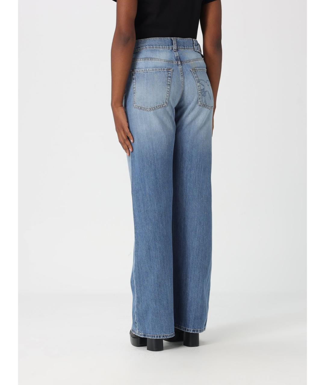 PINKO Синие хлопковые прямые джинсы, фото 2