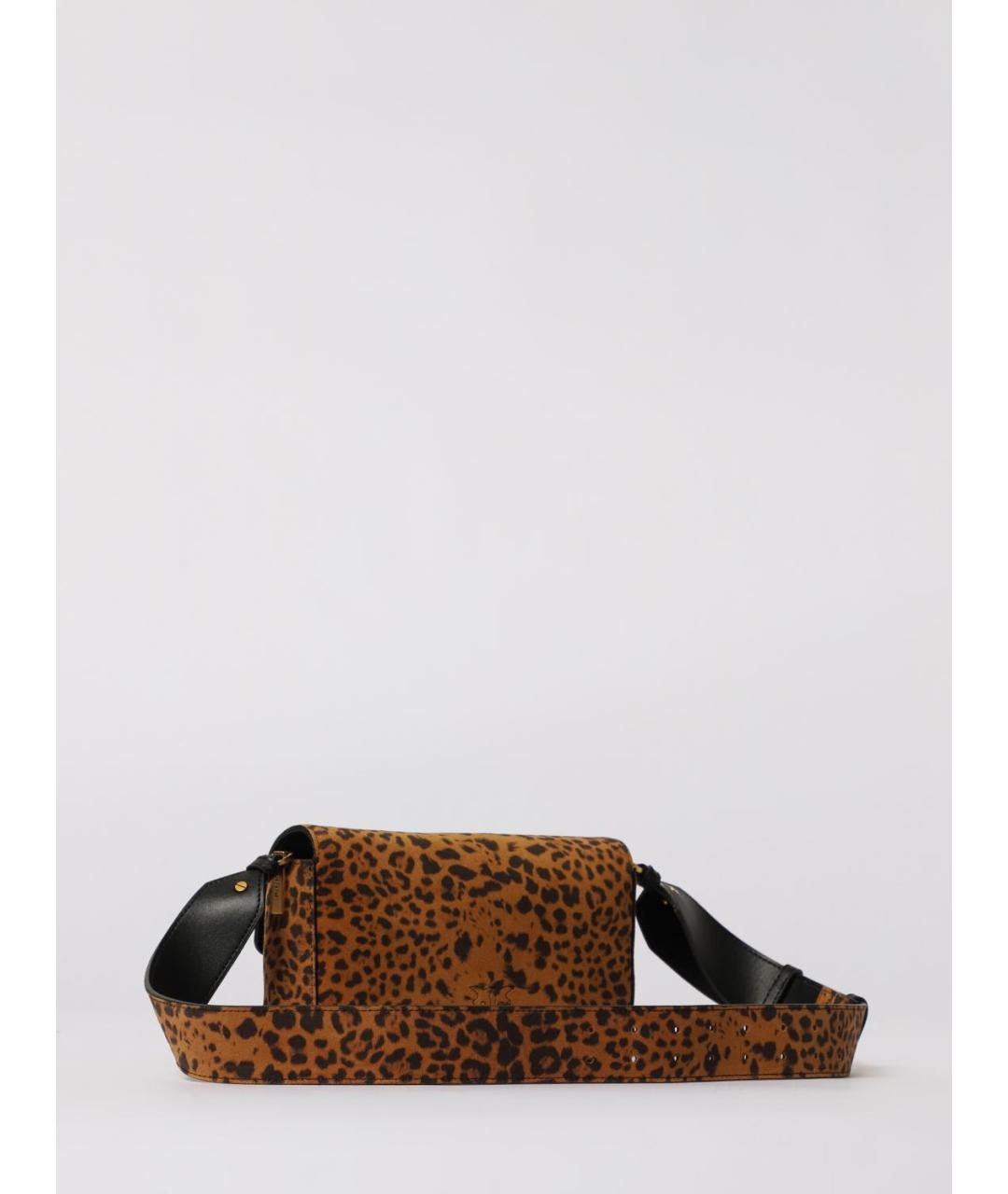 PINKO Коричневая кожаная сумка через плечо, фото 2