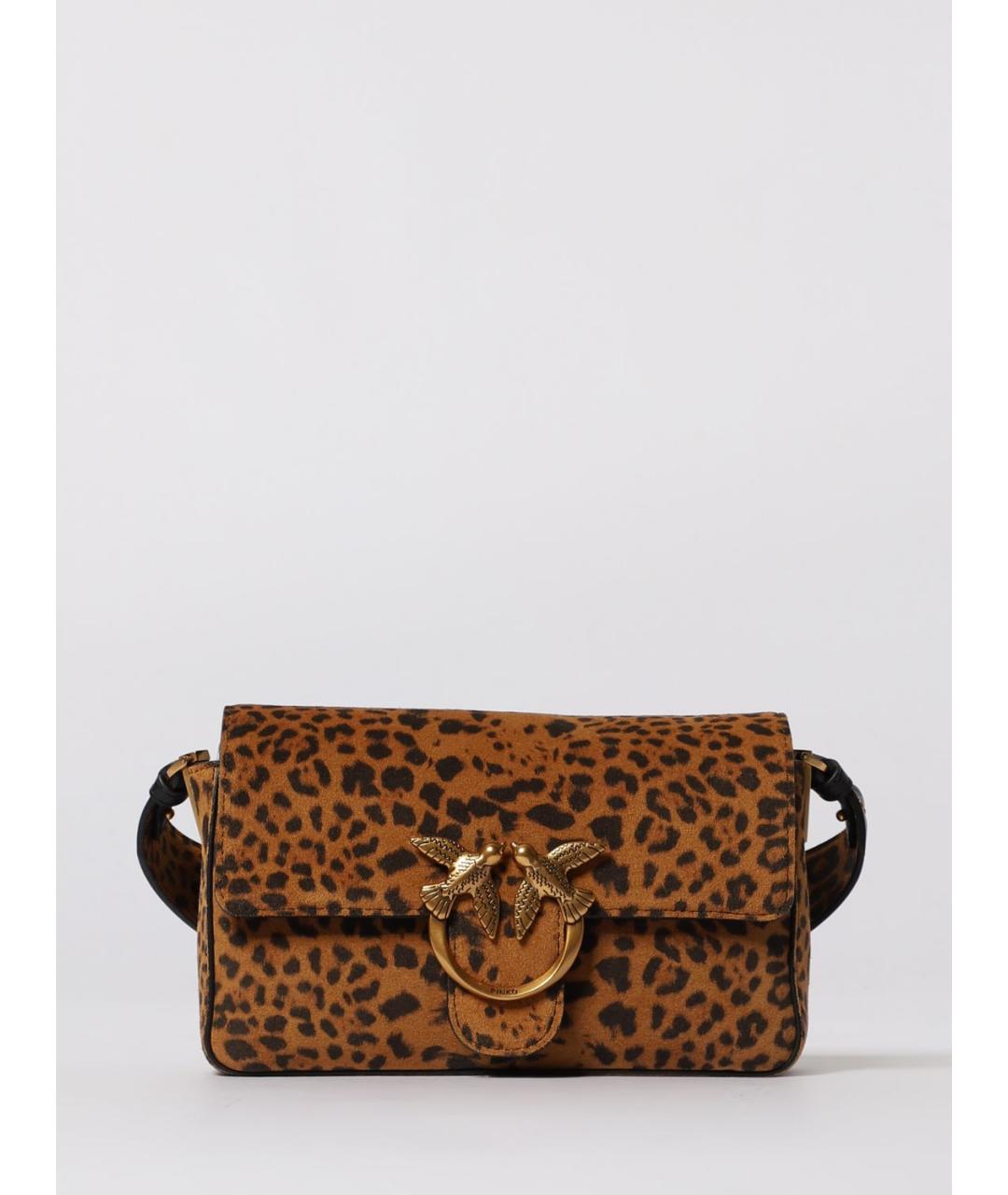 PINKO Коричневая кожаная сумка через плечо, фото 5