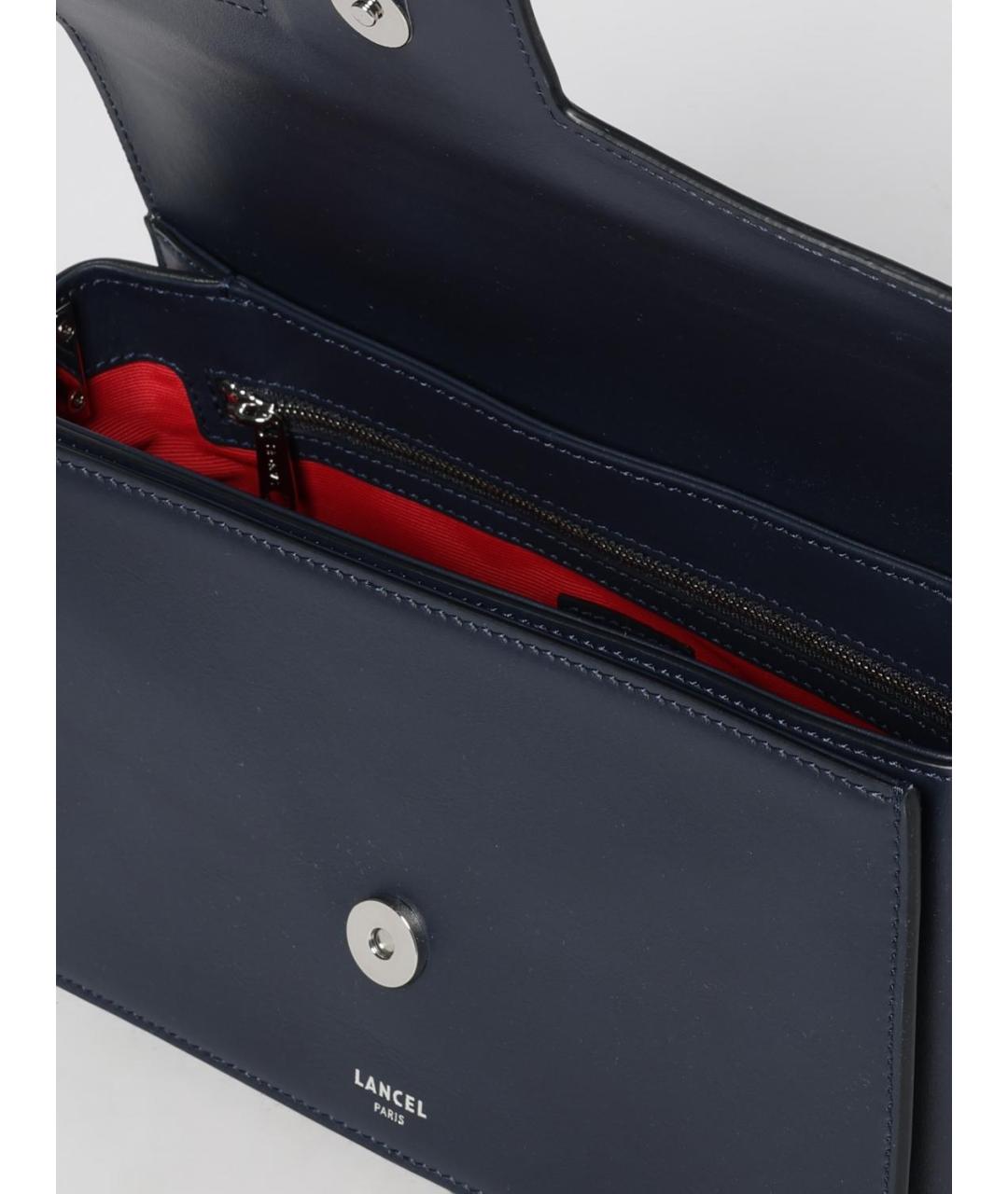 LANCEL Темно-синяя кожаная сумка через плечо, фото 3
