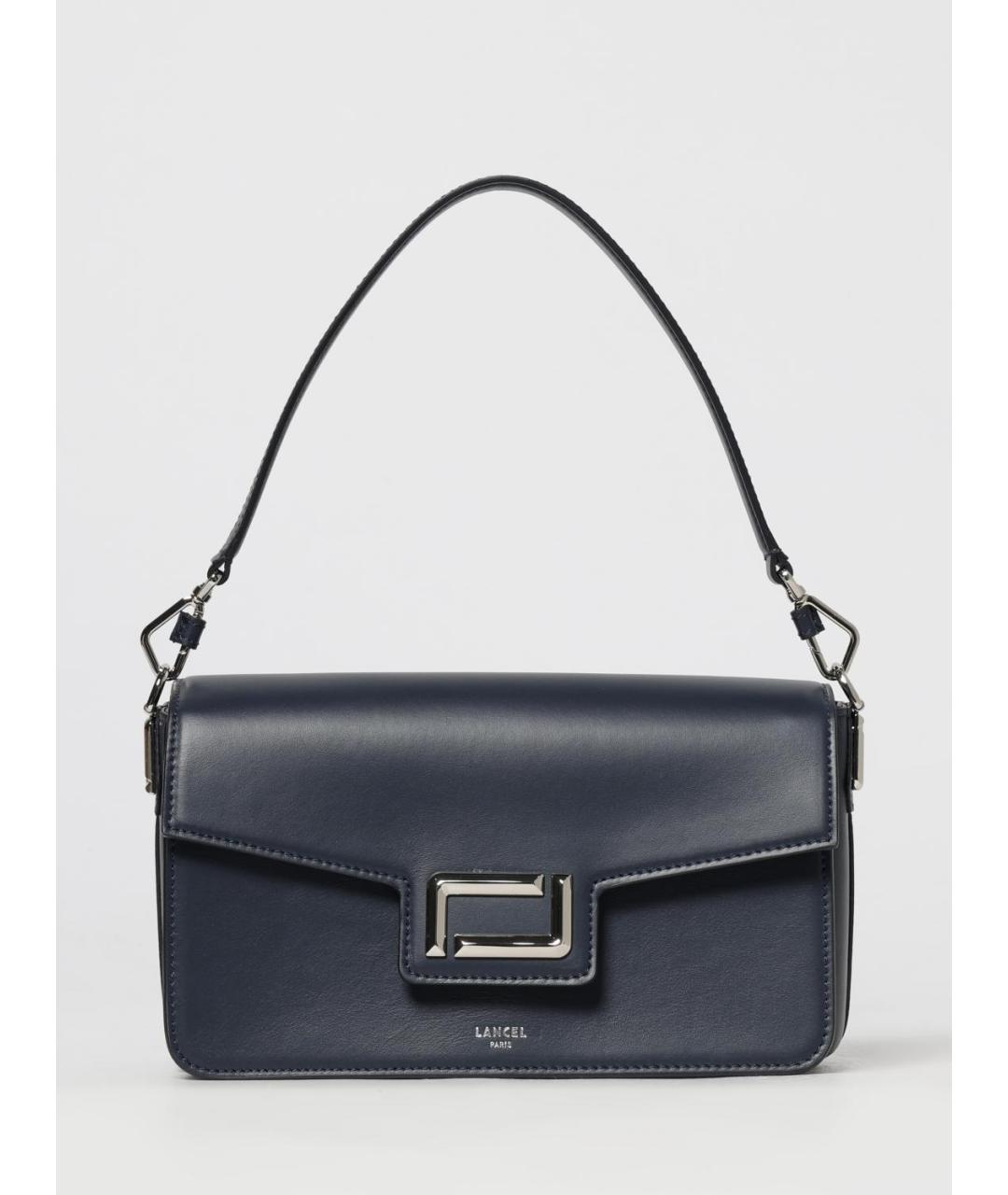 LANCEL Темно-синяя кожаная сумка через плечо, фото 4