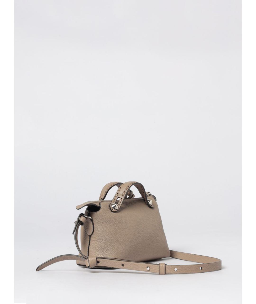 FENDI Бежевая кожаная сумка через плечо, фото 3