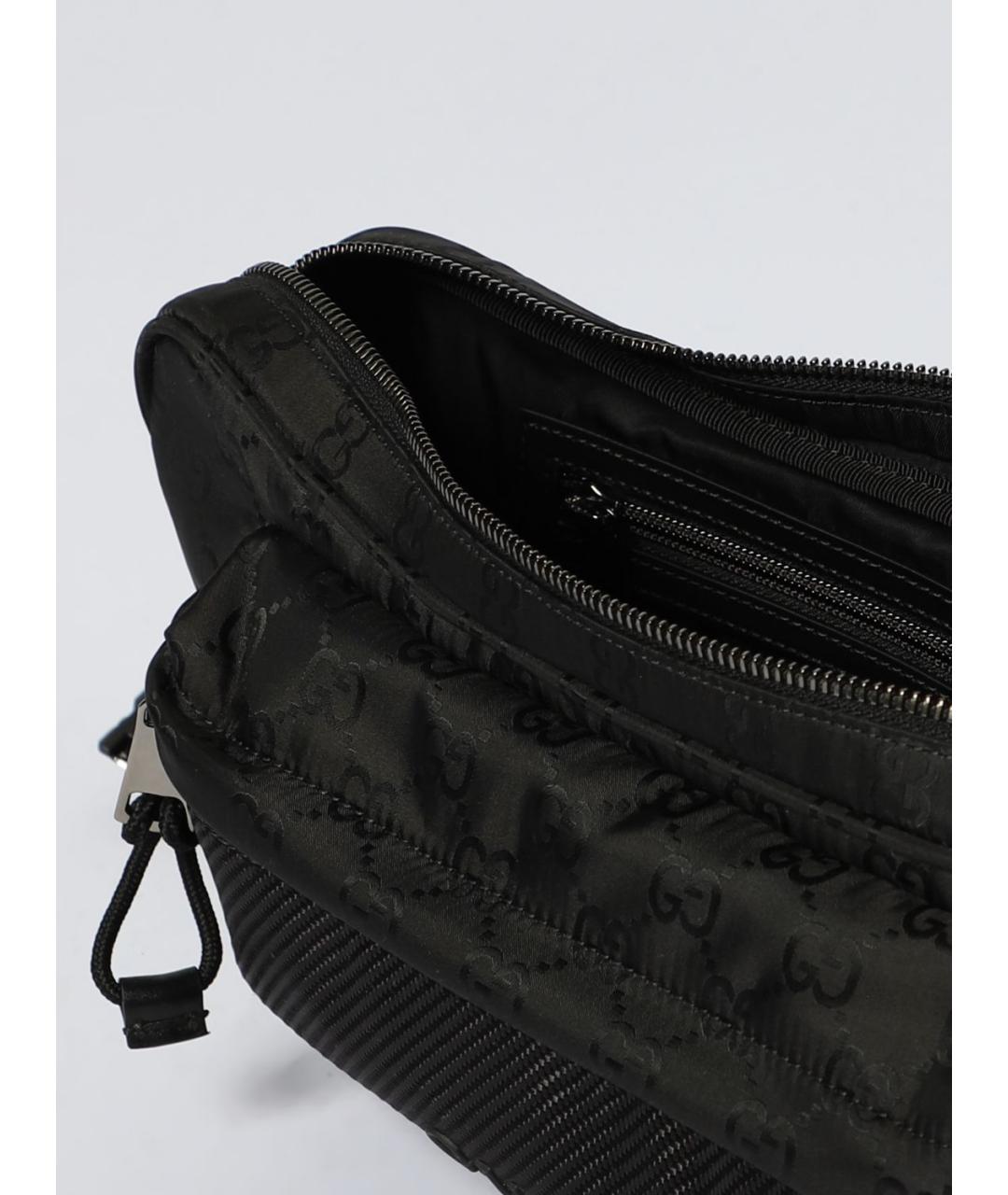 GUCCI Черная синтетическая поясная сумка, фото 5