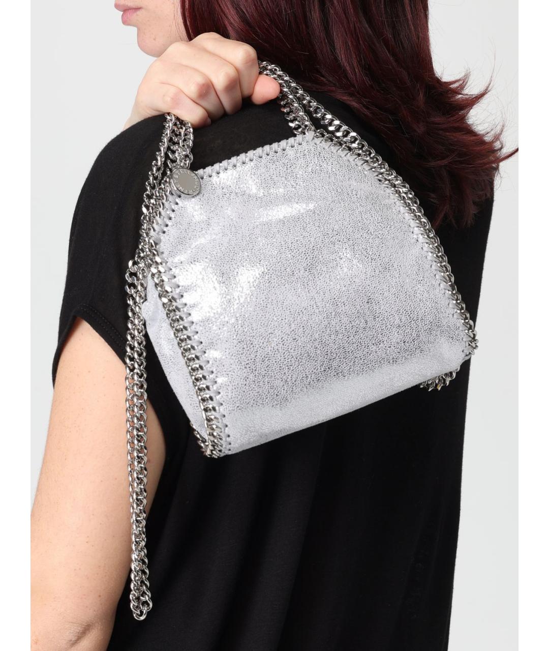 STELLA MCCARTNEY Серебряная сумка тоут из искусственной кожи, фото 2