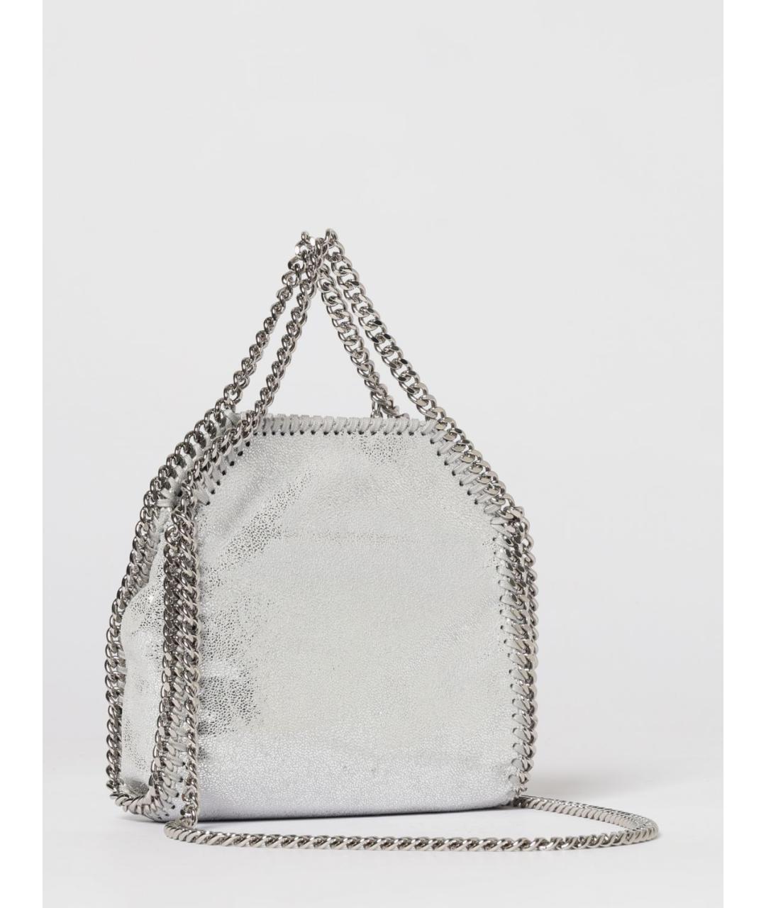 STELLA MCCARTNEY Серебряная сумка тоут из искусственной кожи, фото 3