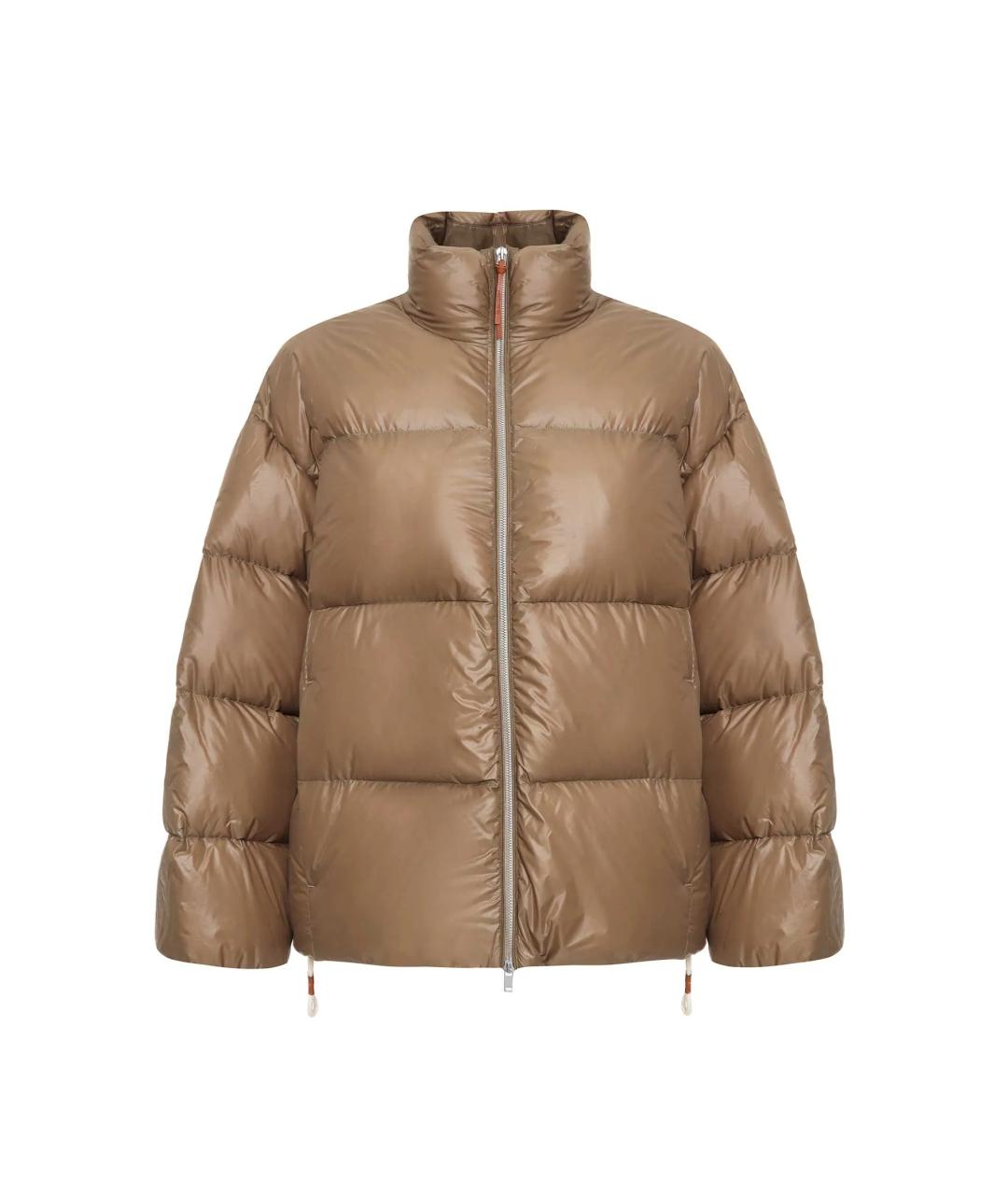JIL SANDER Бежевый полиамидовый пуховик, фото 1