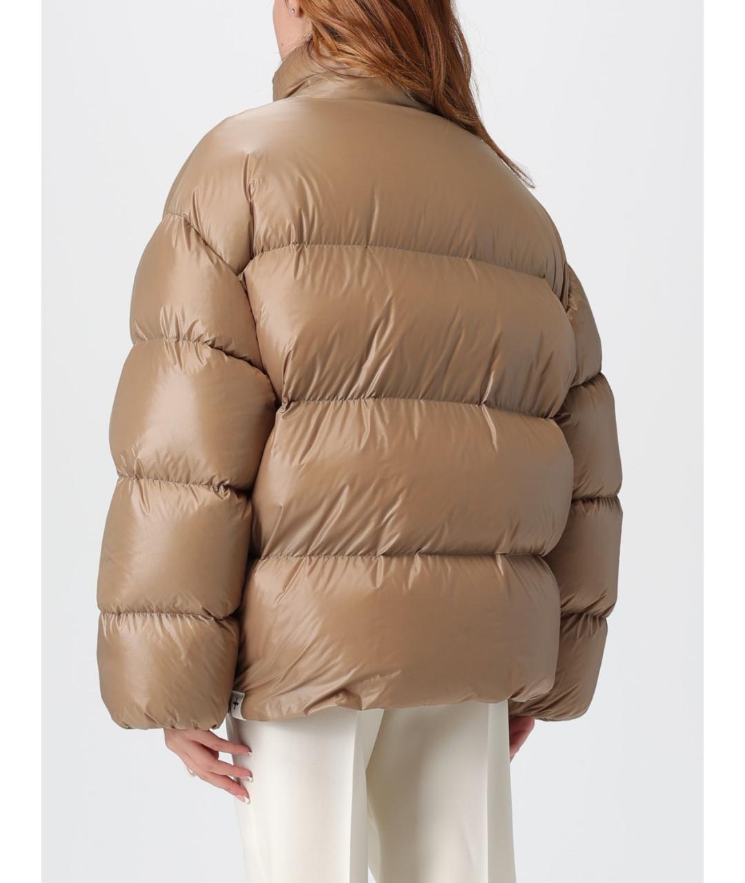 JIL SANDER Бежевый полиамидовый пуховик, фото 4